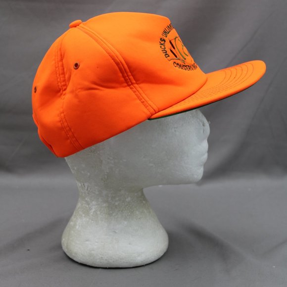 Vintage Hunting Hat - Ducks Unlimited Neon Orange - Adult Snapback - Picture 6 of 8